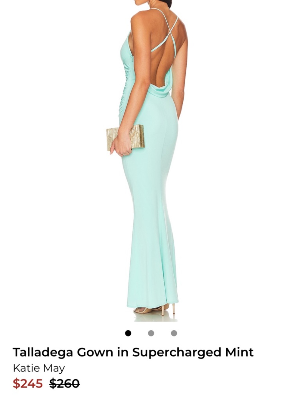 REVOLVE Supercharged Mint Backless Cowl Gown